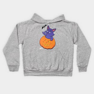 purple cat Kids Hoodie